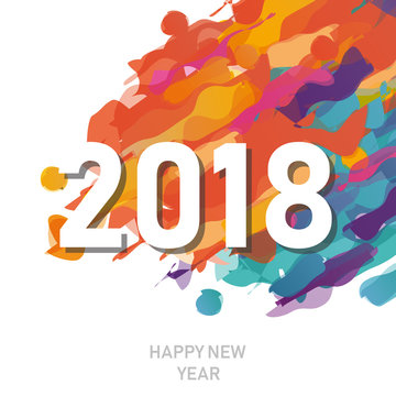 Happy new year 2018 vector background. Vector brochure design template. Cover of business diary for 2018 with wishes.