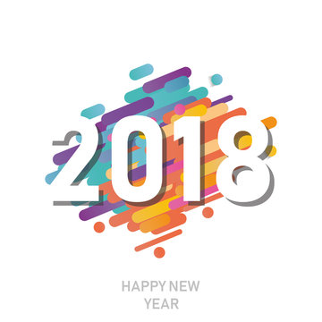 Happy new year 2018 vector background. Vector brochure design template. Cover of business diary for 2018 with wishes.