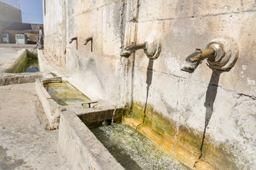 ancient water fountain in Mecerreyes, province of Burgos, Spain