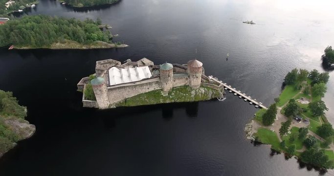 Flying around Olavinlinna Castle in Savonlinna