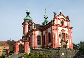 Fototapeta na wymiar Baroque church in town Zlonice, Central Bohemia, Czech republic, Europe