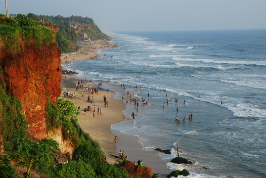 Plage de Varkala, Kerala, Inde