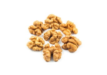 Walnuts isolated on white background
