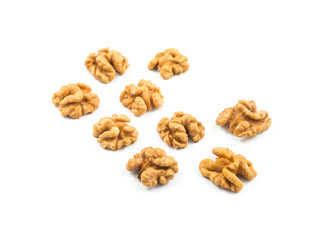 Walnuts isolated on white background