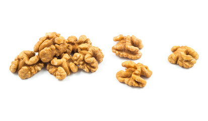 Walnuts isolated on white background