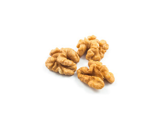 Walnuts isolated on white background