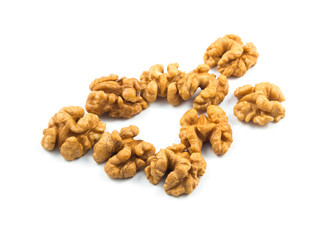 Walnuts isolated on white background