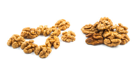 Walnuts isolated on white background