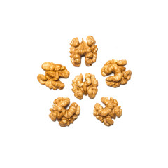 Walnuts isolated on white background