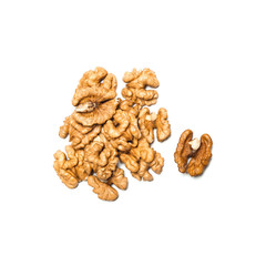 Walnuts isolated on white background