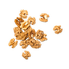 Walnuts isolated on white background