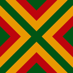 Vector seamless pattern of Reggae colors flag for cushion, blanket, pillow, plaid, t-shirt graphics, cloth, poster.