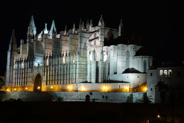 Kathedrale Palma de Mallorca bei Nacht