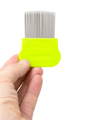 anti lice tooth comb in hand