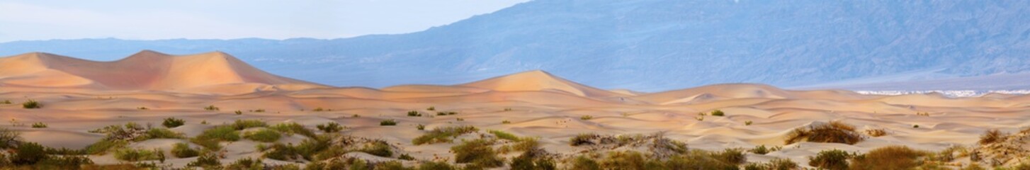 Panorama of Death Valley, California at dawn