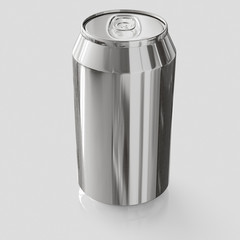Shiny Blank Aluminium Cans Isolated on a Light Background