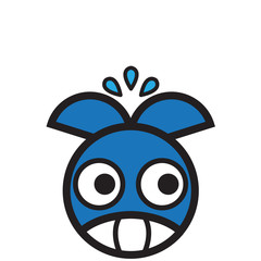 Cute Cartoon Blue Whale