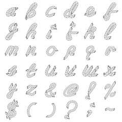 Black and White Vector Rope Alphabet