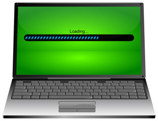 Laptop computer with Loading bar - 3D illustration
