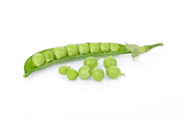green snap peas isolated on white