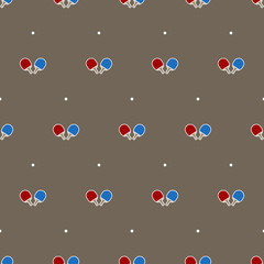 Ping-pong rackets and balls vector Seamless Pattern isolated wallpaper background