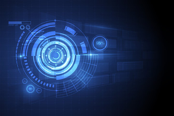Circle blue abstract technology innovation concept vector background