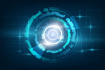 Circle blue abstract technology innovation concept vector background