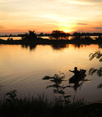 Fishing on the flooded Mekong (B)
