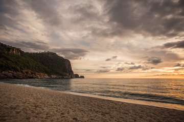 Beautiful beach at sunset