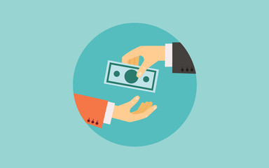 Przekazywanie pieniędzy ilustracja © piotrszczepanek