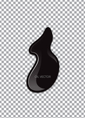 Fototapeta premium Realistic Black Oil isolated on transparent background. Vector illustration.
