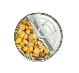 Corn preserves isolated white background