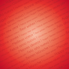 Fototapeta premium All languages red happy new year background.