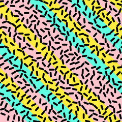 Retro Seamless Pattern in Memphis Style Design