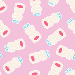 Milk Yogurt Vector Seamless Pattern isolated wallpaper background Colorful