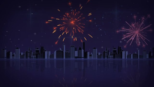 Festive fireworks over the city