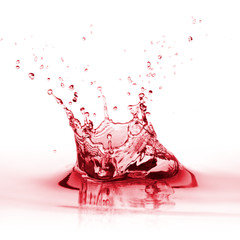 Red splash on a white