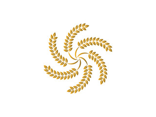 wheat seed food cereal brew vector logo design 