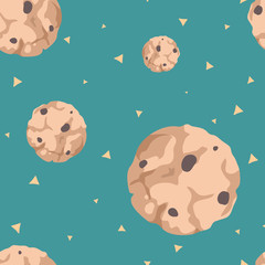 Seamless vector pattern with cookies and triangles. seamless pattern with food.