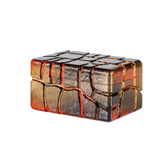 Wooden box for jewelry on a white background.