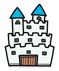 castle / cartoon vector and illustration, hand drawn style, isolated on white background.