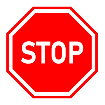 stop sign on white background. red stop symbol. traffic regulatory warning stop symbol.