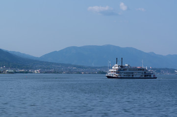 A wonderful paddle boat, at Ohtsu port in Japan.
