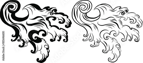 japanese wave tattoo vector