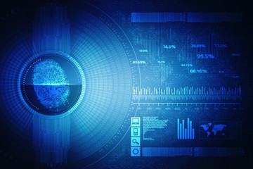 Fingerprint Scanning Technology Concept 2d Illustration