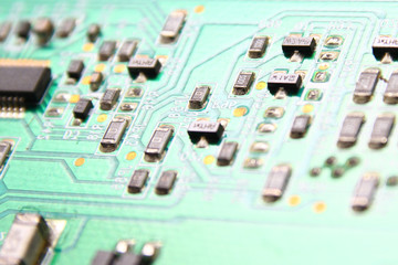 Motherboard background / A motherboard is the main printed circuit board found in general purpose...