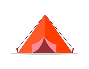 Red Tent Isolated Illustration on White Background