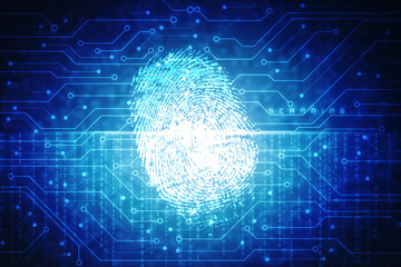 Fototapeta premium Fingerprint Scanning Technology Concept 2d Illustration