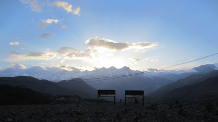 Two Benches And The Sunset