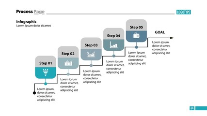 Five steps process chart template design © SurfupVector